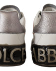 Dolce & Gabbana White Leather Shoes Womens Logo Portofino Sneakers