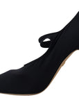 Dolce & Gabbana Black Socks Stretch Crystal Pumps Shoes