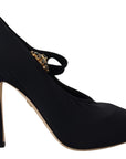 Dolce & Gabbana Black Socks Stretch Crystal Pumps Shoes