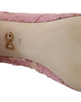 Dolce & Gabbana Pink Taormina Lace Crystal Pumps Pastel Shoes