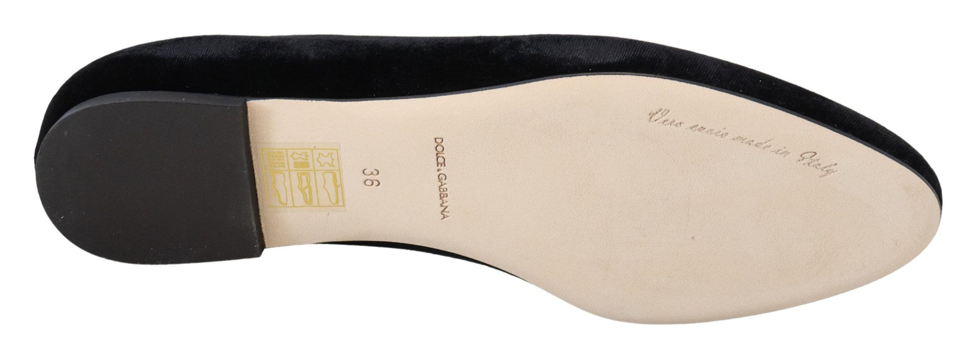 Dolce &amp; Gabbana Black Velvet Slip Ons Loafers Flats Shoes