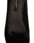 Dolce & Gabbana Black Velvet Slip Ons Loafers Flats Shoes