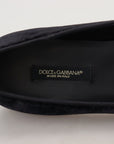 Dolce & Gabbana Black Velvet Slip Ons Loafers Flats Shoes