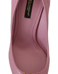 Dolce & Gabbana Pink Leather Heart DEVOTION Heels Pumps Shoes
