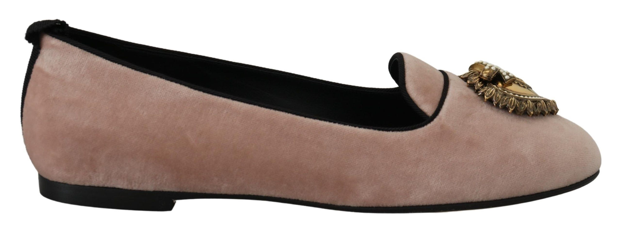 Dolce &amp; Gabbana Pink Velvet Slip Ons Loafers Flats Shoes