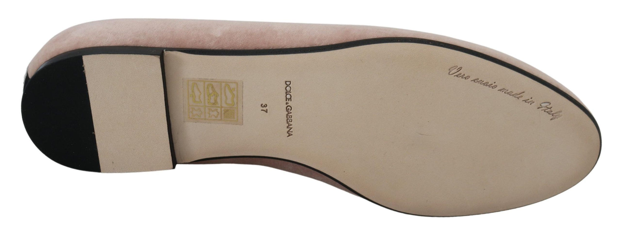 Dolce &amp; Gabbana Pink Velvet Slip Ons Loafers Flats Shoes