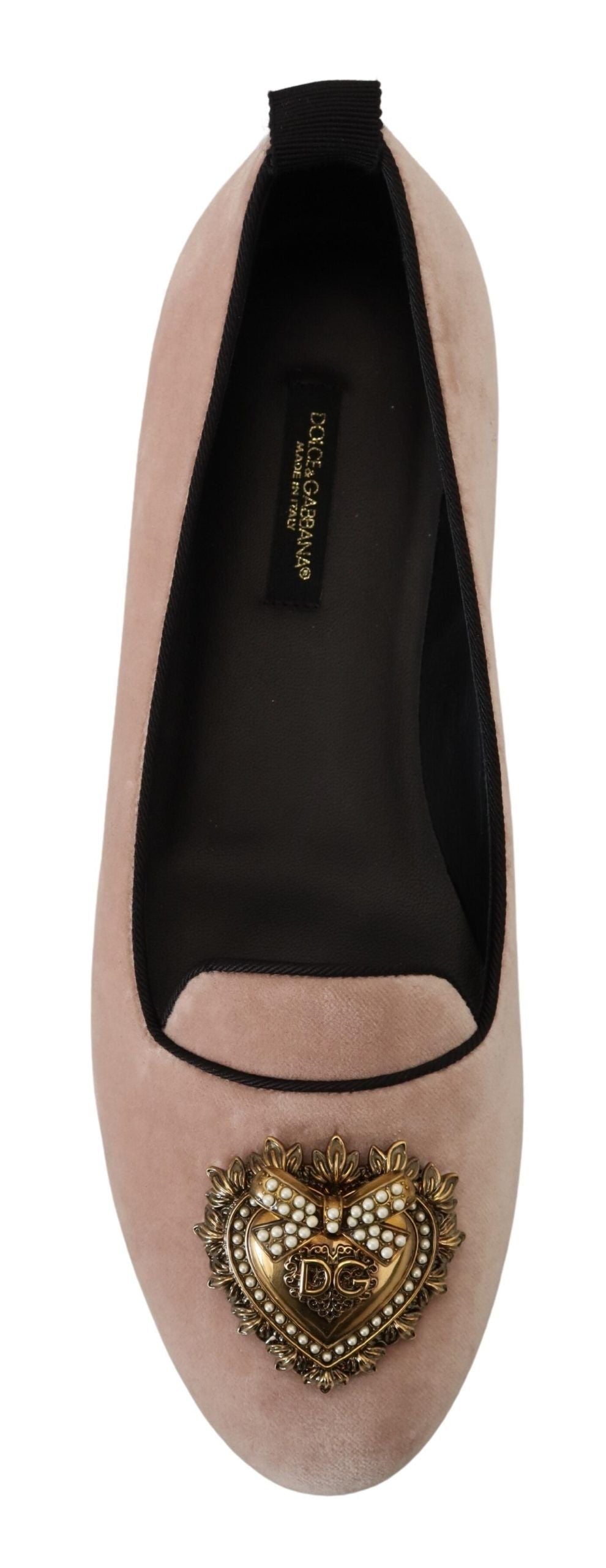 Dolce &amp; Gabbana Pink Velvet Slip Ons Loafers Flats Shoes