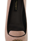 Dolce & Gabbana Pink Velvet Slip Ons Loafers Flats Shoes