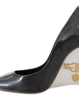 Dolce & Gabbana Black Leather Heels Pumps Plastic Wrapped Shoes