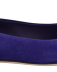 Dolce & Gabbana Purple Suede Crystals Loafers Flats Shoes