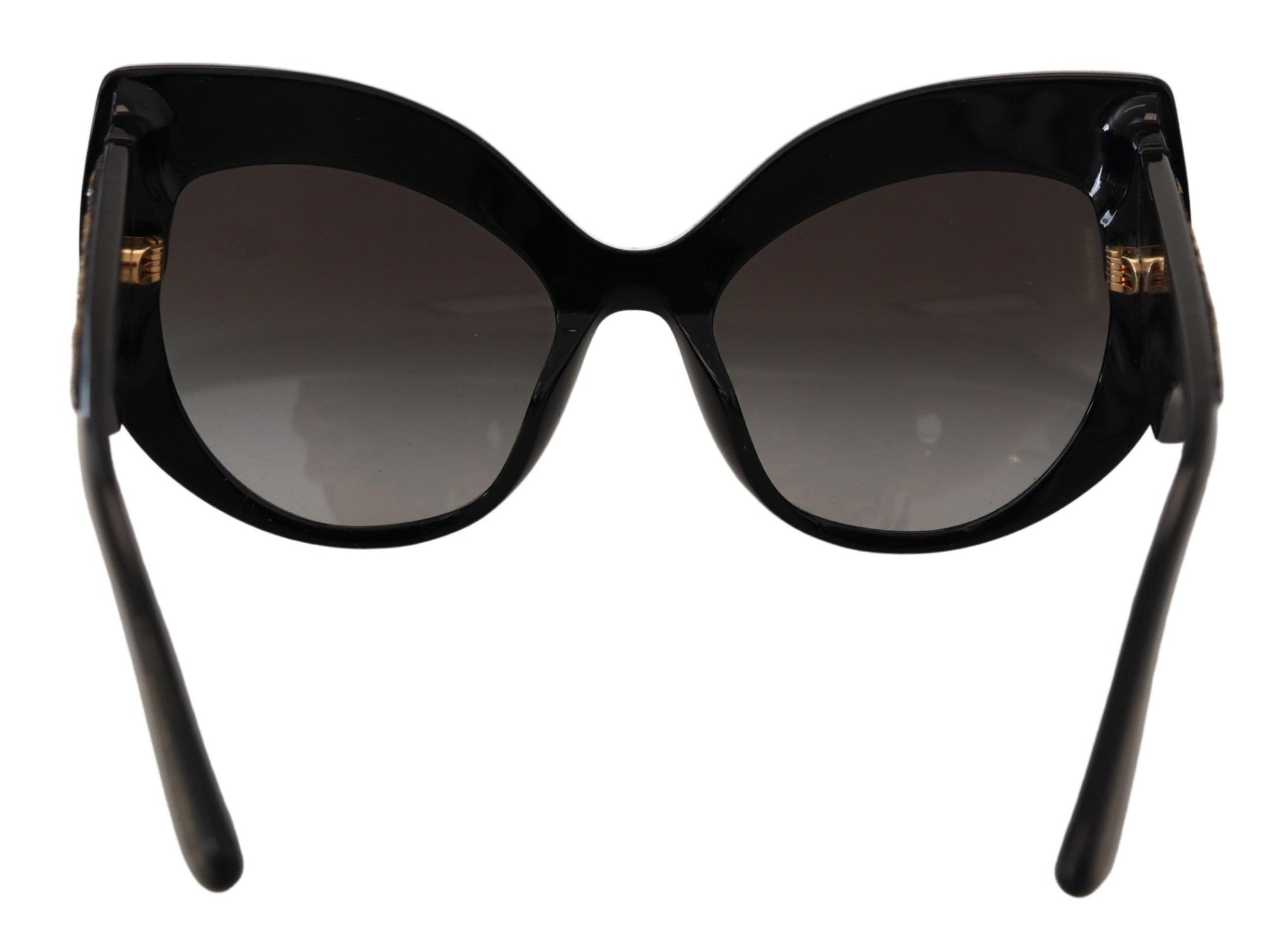 Dolce &amp; Gabbana Black Gold Sequin Butterfly Polarized DG4326 Sunglasses