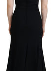 Dolce & Gabbana Black Dress Sheath Flare Viscose Dress