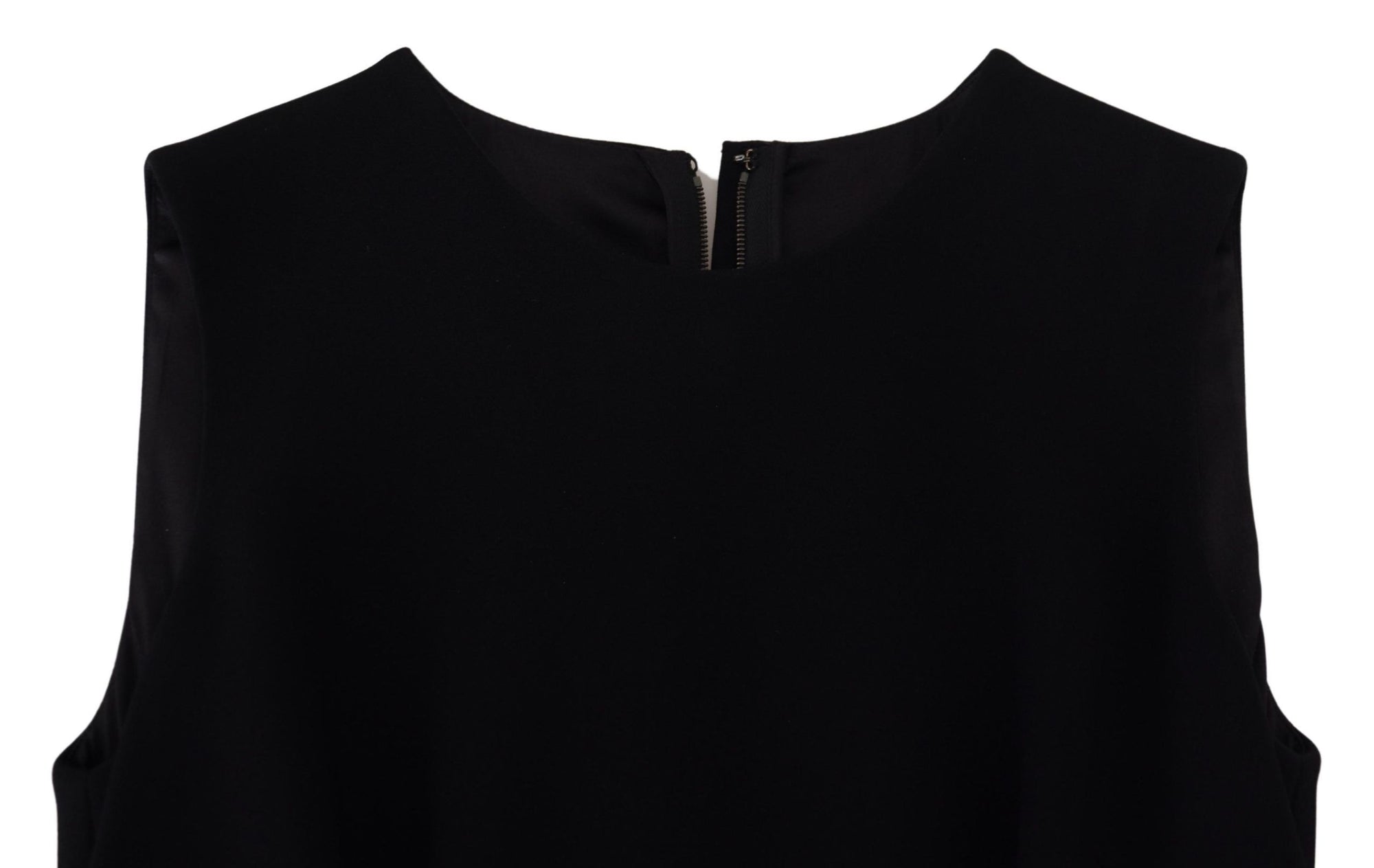 Dolce &amp; Gabbana Black Dress Sheath Flare Viscose Dress