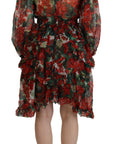 Dolce & Gabbana Multicolor Geranium A-line Knee Length Dress