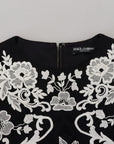 Dolce & Gabbana Black Lace Trim Half Sleeves A-line Dress