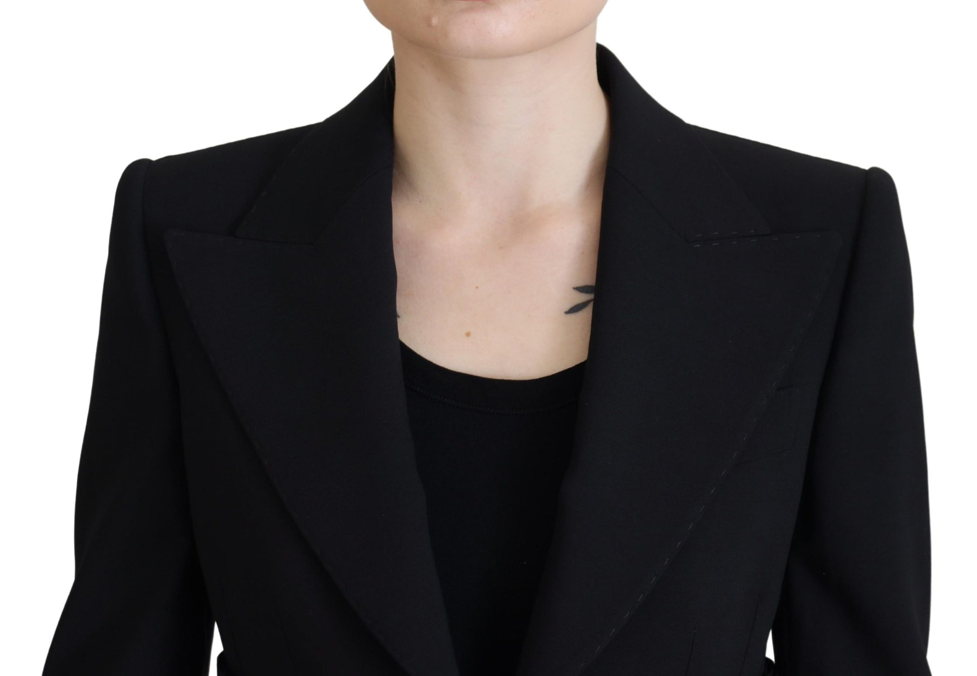 Dolce &amp; Gabbana Black Single Breasted Fit Blazer Wool Jacket