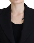 Dolce & Gabbana Black Single Breasted Fit Blazer Wool Jacket