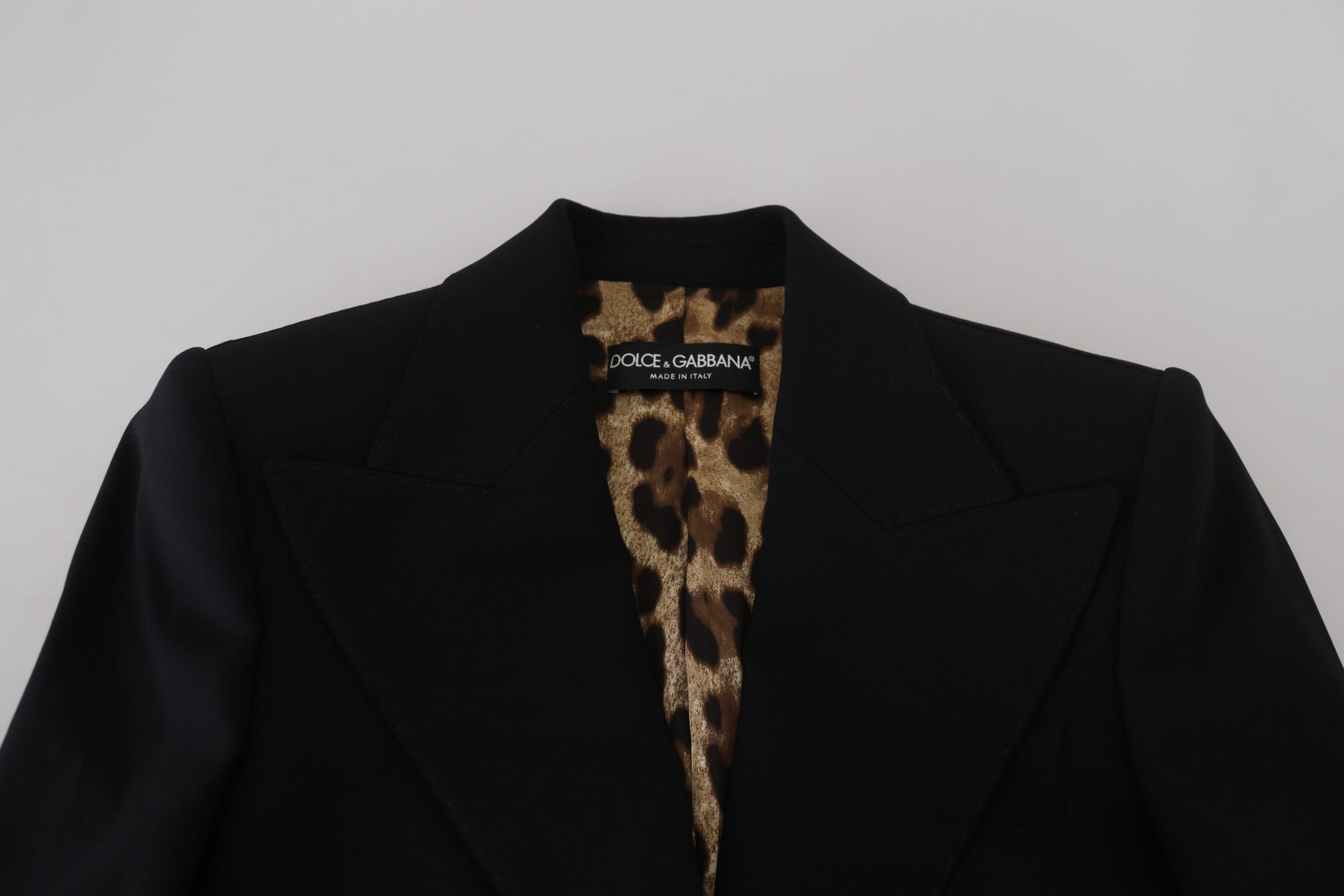 Dolce &amp; Gabbana Black Single Breasted Fit Blazer Wool Jacket