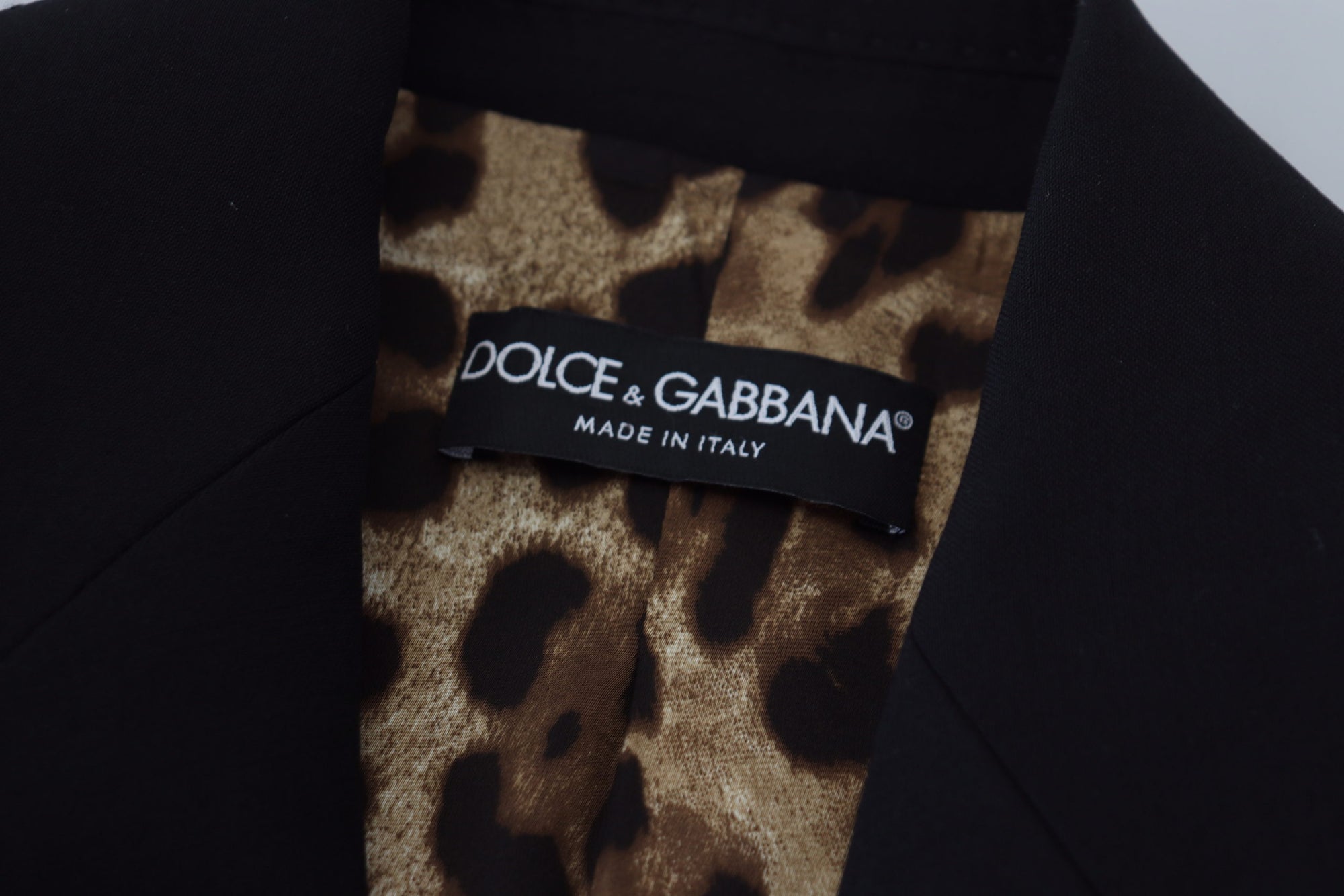 Dolce &amp; Gabbana Black Single Breasted Fit Blazer Wool Jacket