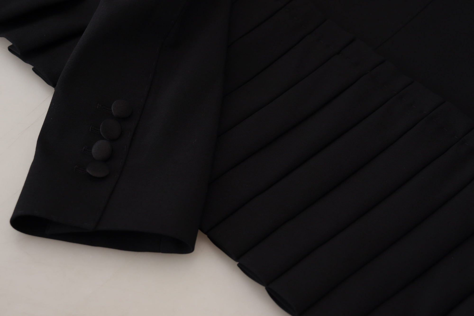 Dolce &amp; Gabbana Black Single Breasted Fit Blazer Wool Jacket
