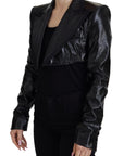 Dolce & Gabbana Black Long Sleeves Crop Blazer Cotton Jacket