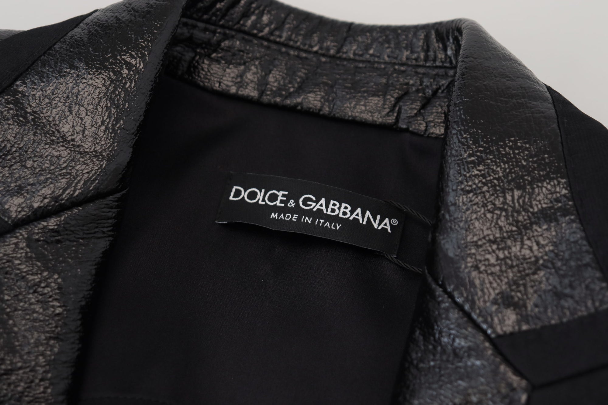 Dolce &amp; Gabbana Black Long Sleeves Crop Blazer Cotton Jacket