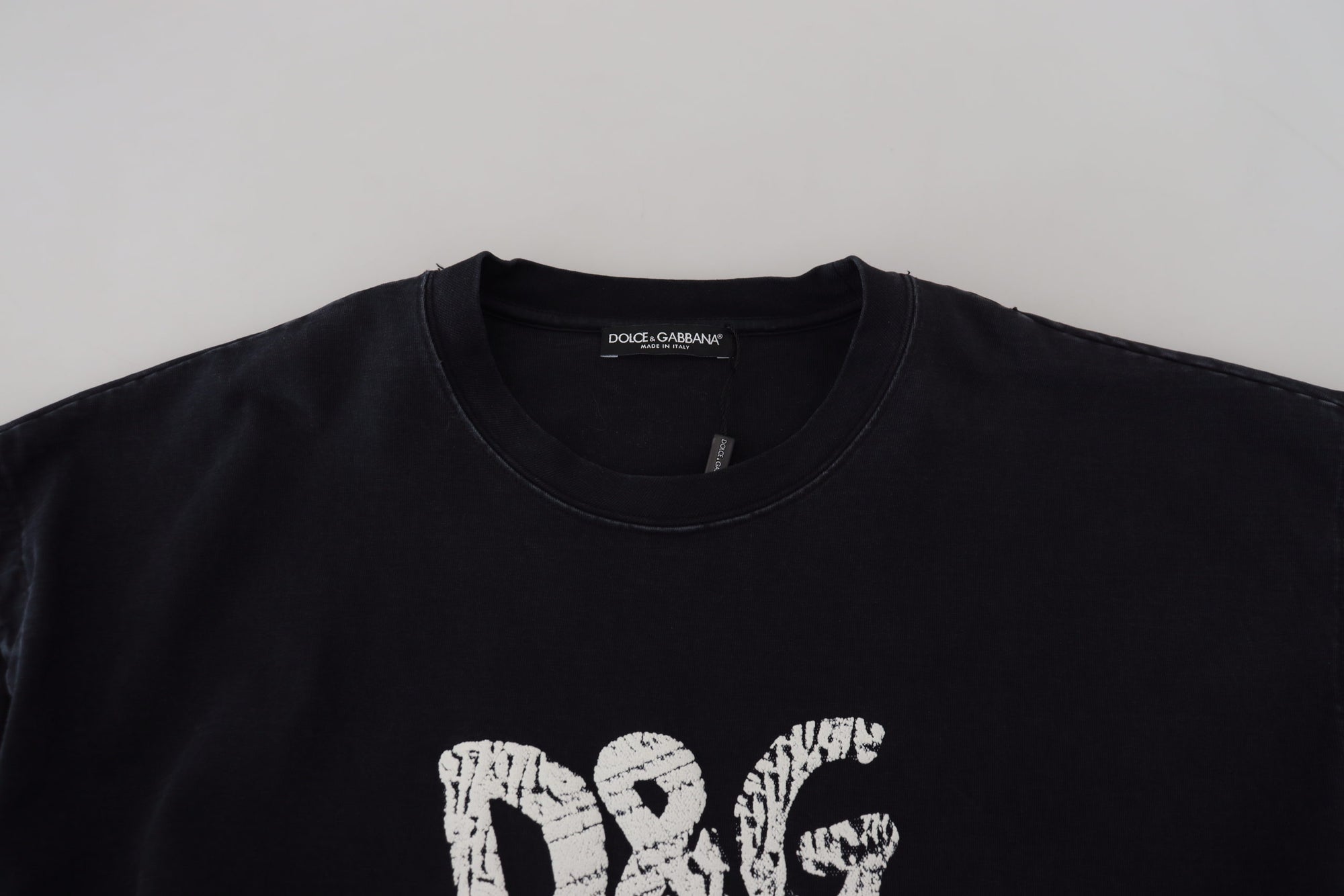 Dolce &amp; Gabbana Black D&amp;G Fashion Round Neck Cotton T-shirt
