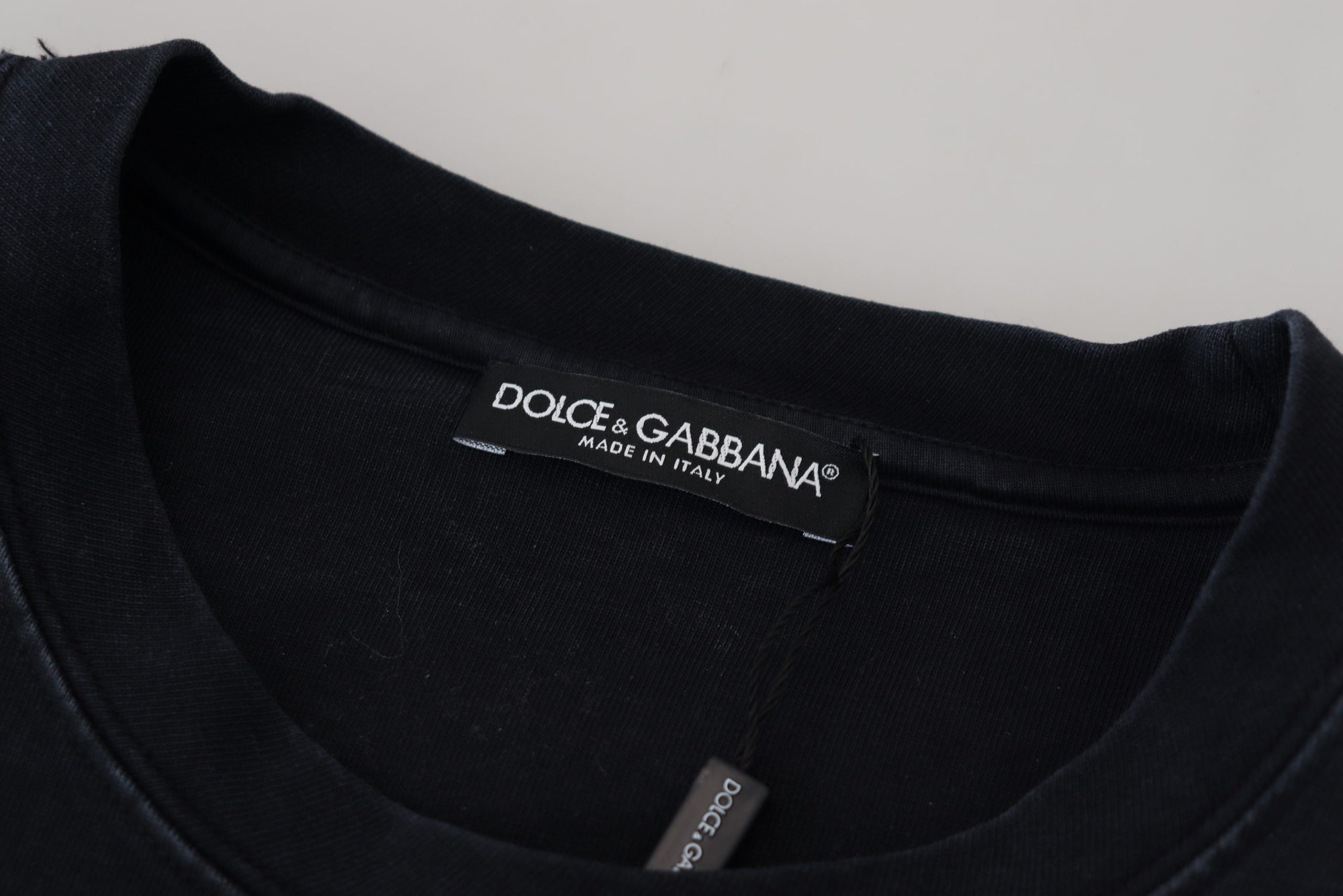 Dolce &amp; Gabbana Black D&amp;G Fashion Round Neck Cotton T-shirt