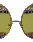 Dolce & Gabbana Gold Oval Metal Crystals Shades DG2209B Sunglasses