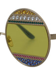 Dolce & Gabbana Gold Oval Metal Crystals Shades DG2209B Sunglasses