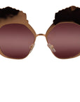 Dolce & Gabbana Pink Gold Rose Sequin Embroidery DG2202 Sunglasses