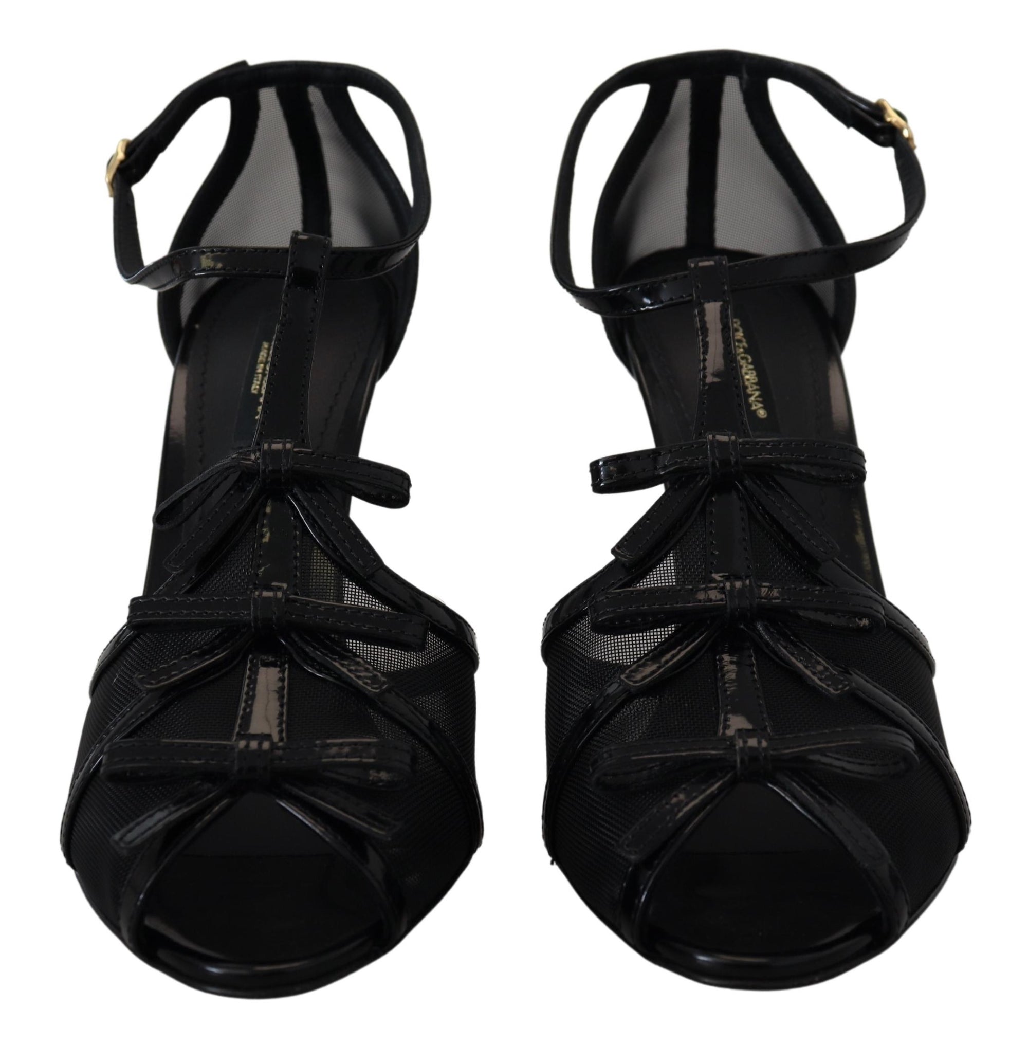 Dolce &amp; Gabbana Black Stiletto High Heels Sandals Shoes