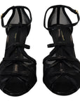 Dolce & Gabbana Black Stiletto High Heels Sandals Shoes