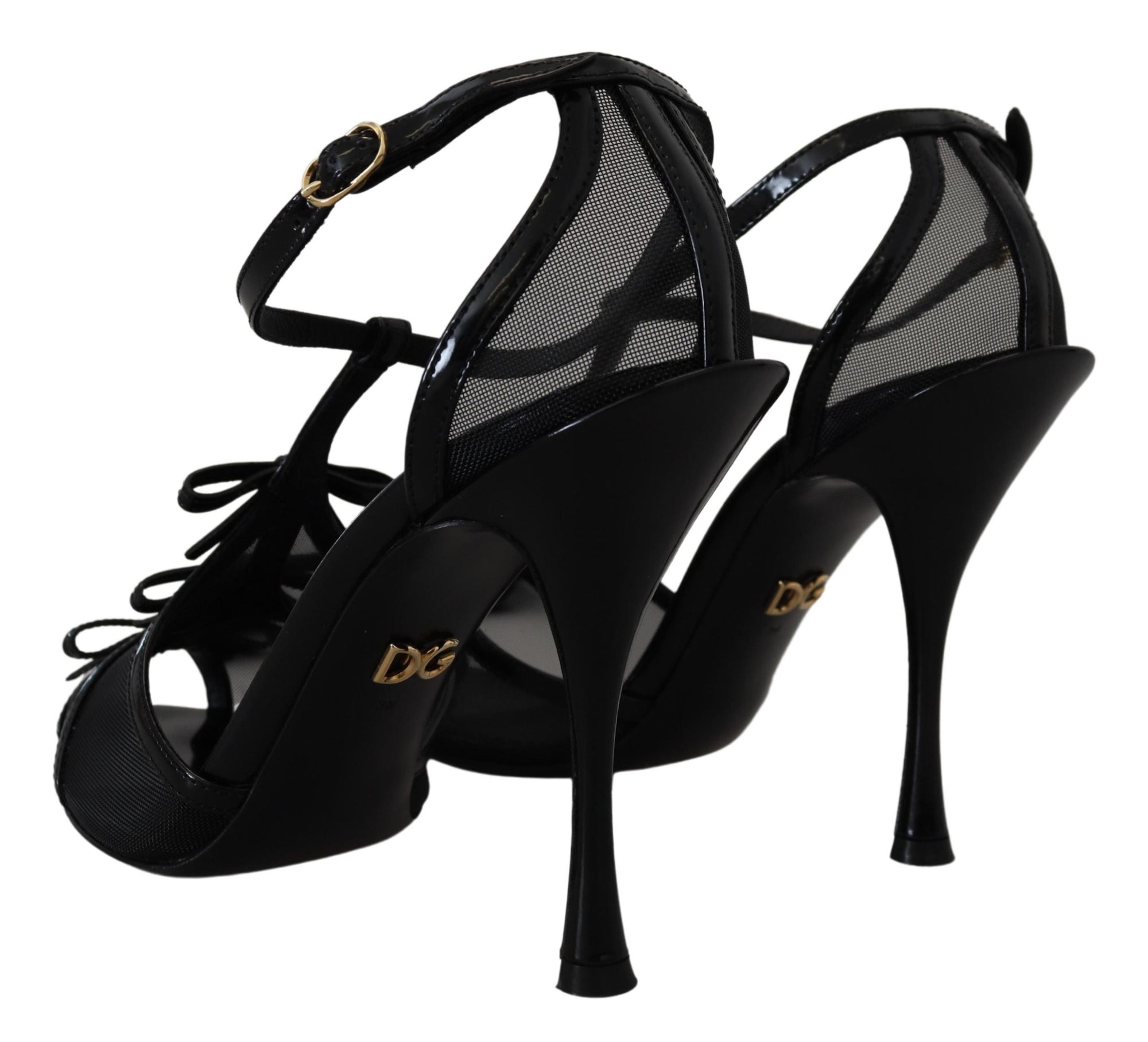 Dolce &amp; Gabbana Black Stiletto High Heels Sandals Shoes
