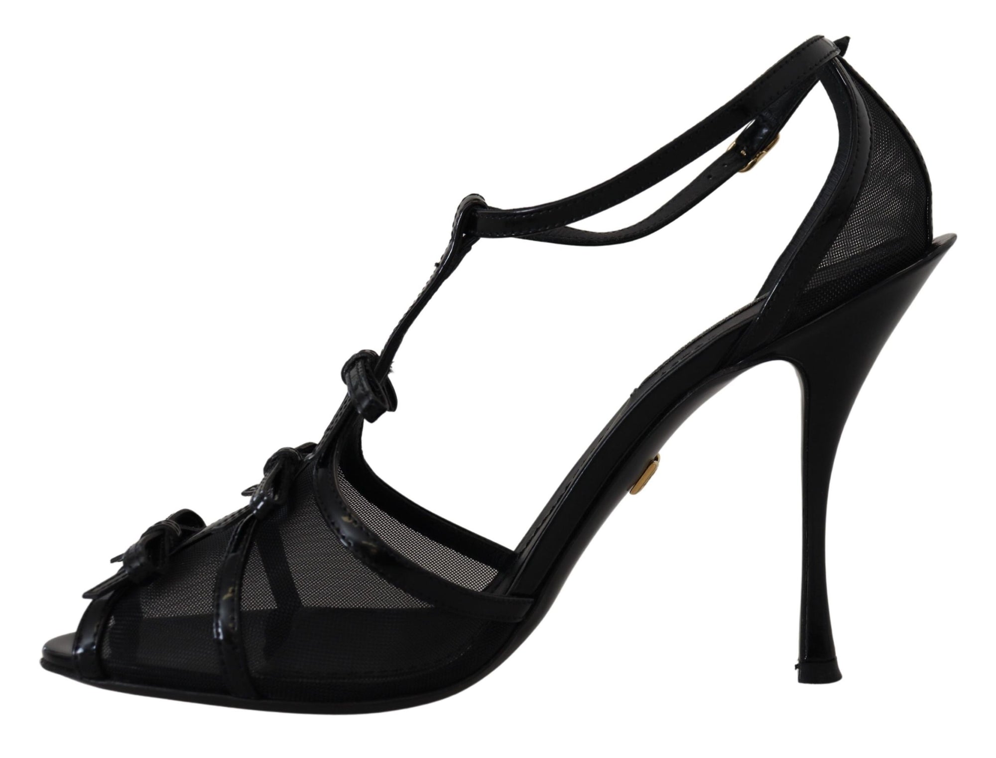 Dolce &amp; Gabbana Black Stiletto High Heels Sandals Shoes