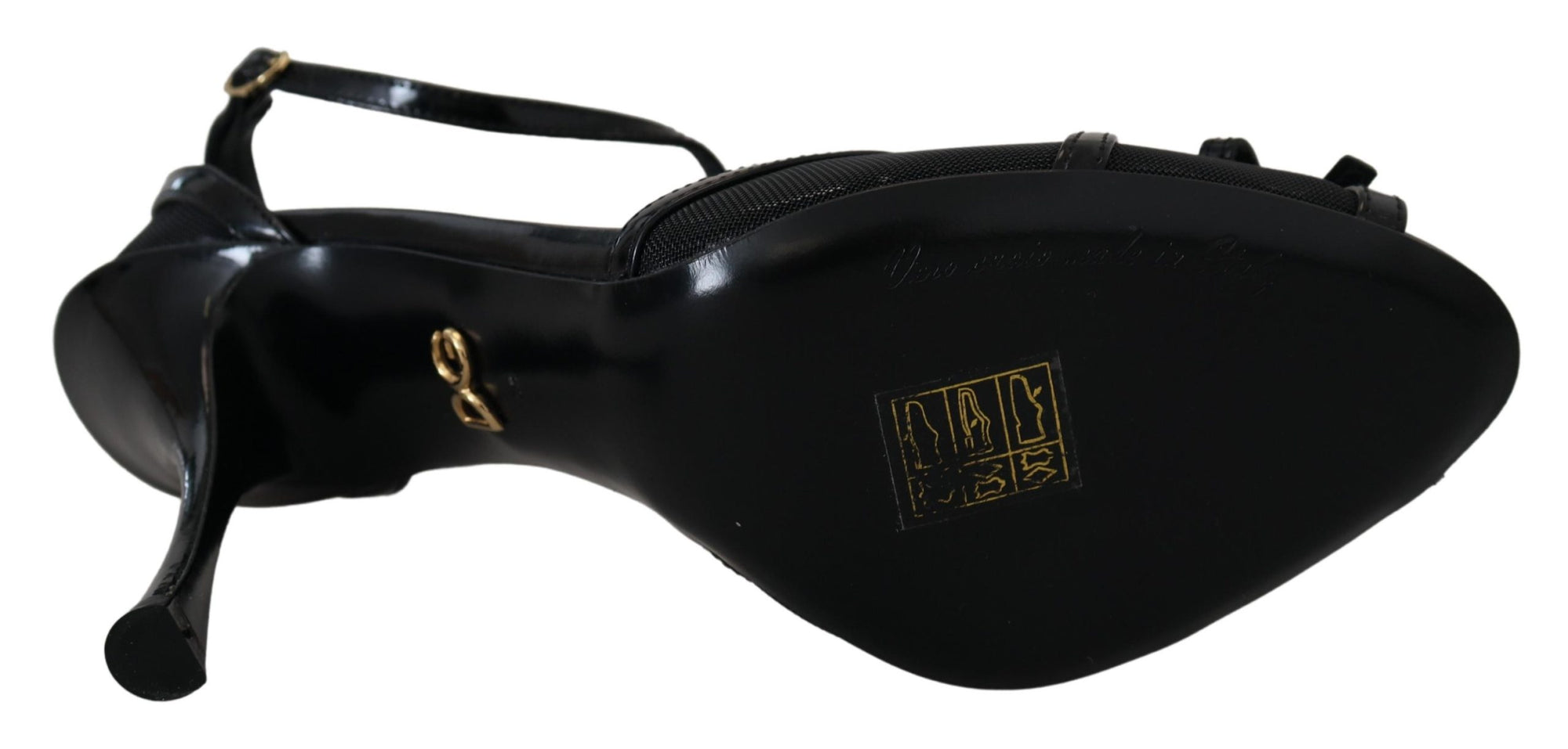 Dolce &amp; Gabbana Black Stiletto High Heels Sandals Shoes