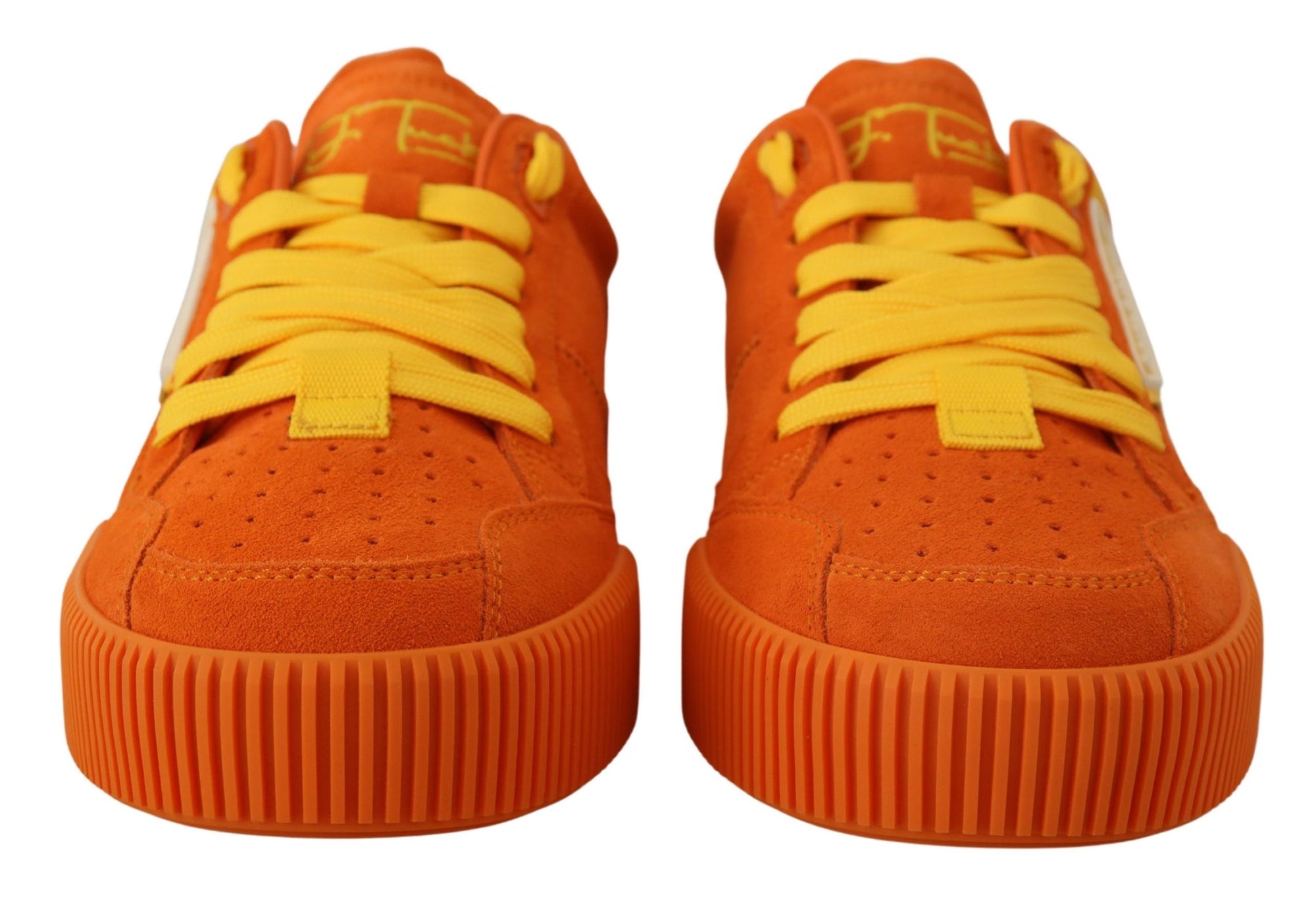 Dolce &amp; Gabbana Orange Leather P.j. Tucker Sneakers Shoes