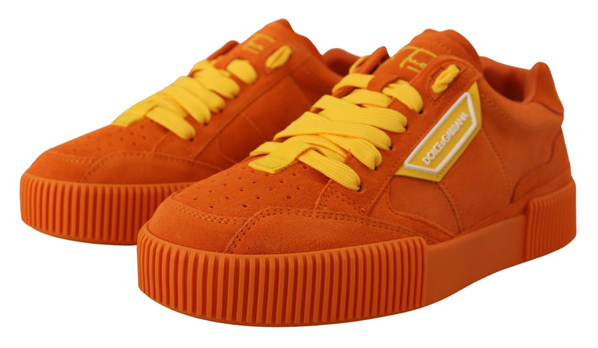 Dolce &amp; Gabbana Orange Leather P.j. Tucker Sneakers Shoes