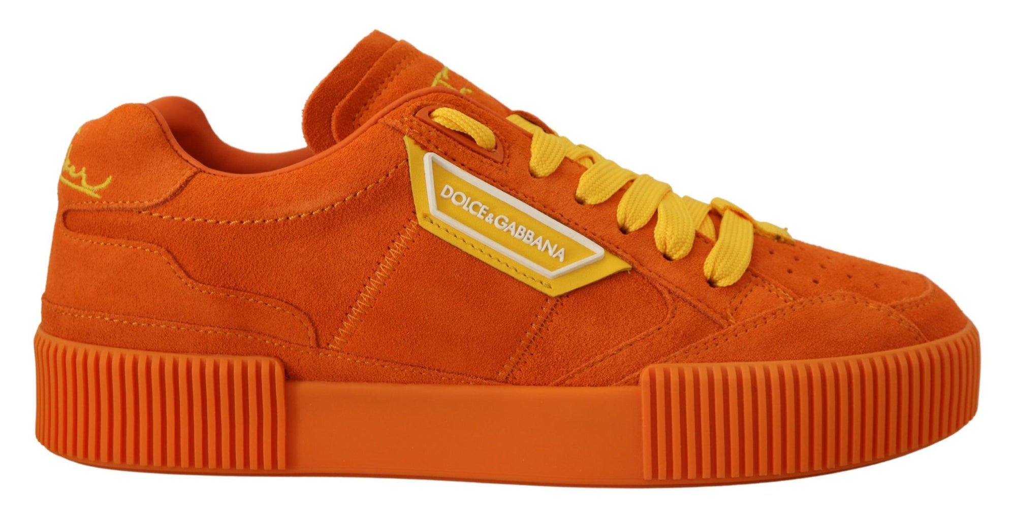 Dolce &amp; Gabbana Orange Leather P.j. Tucker Sneakers Shoes
