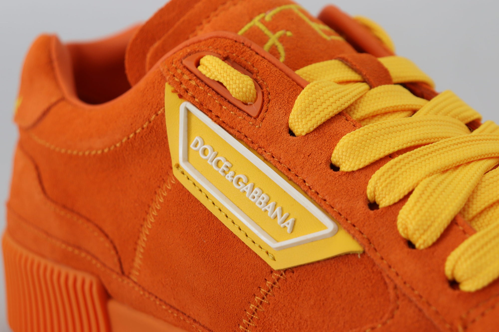Dolce &amp; Gabbana Orange Leather P.j. Tucker Sneakers Shoes