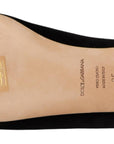 Dolce & Gabbana Black DG Sacred Heart Patch Slip On Flat Shoes