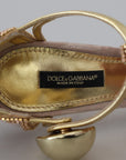Dolce & Gabbana Pink Crystal T-strap Heels Pumps Shoes