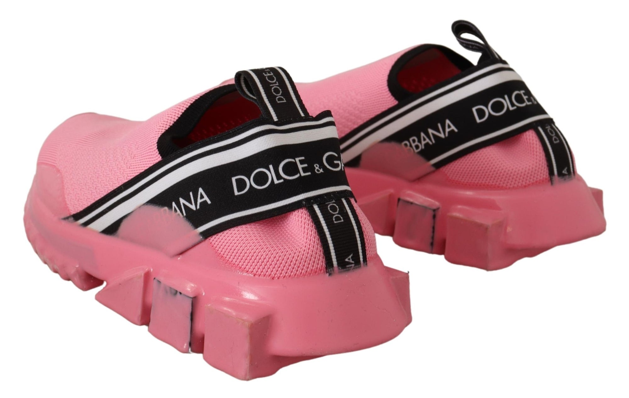 Dolce &amp; Gabbana Pink Low Top Slip On Casual Sorrento Sneakers