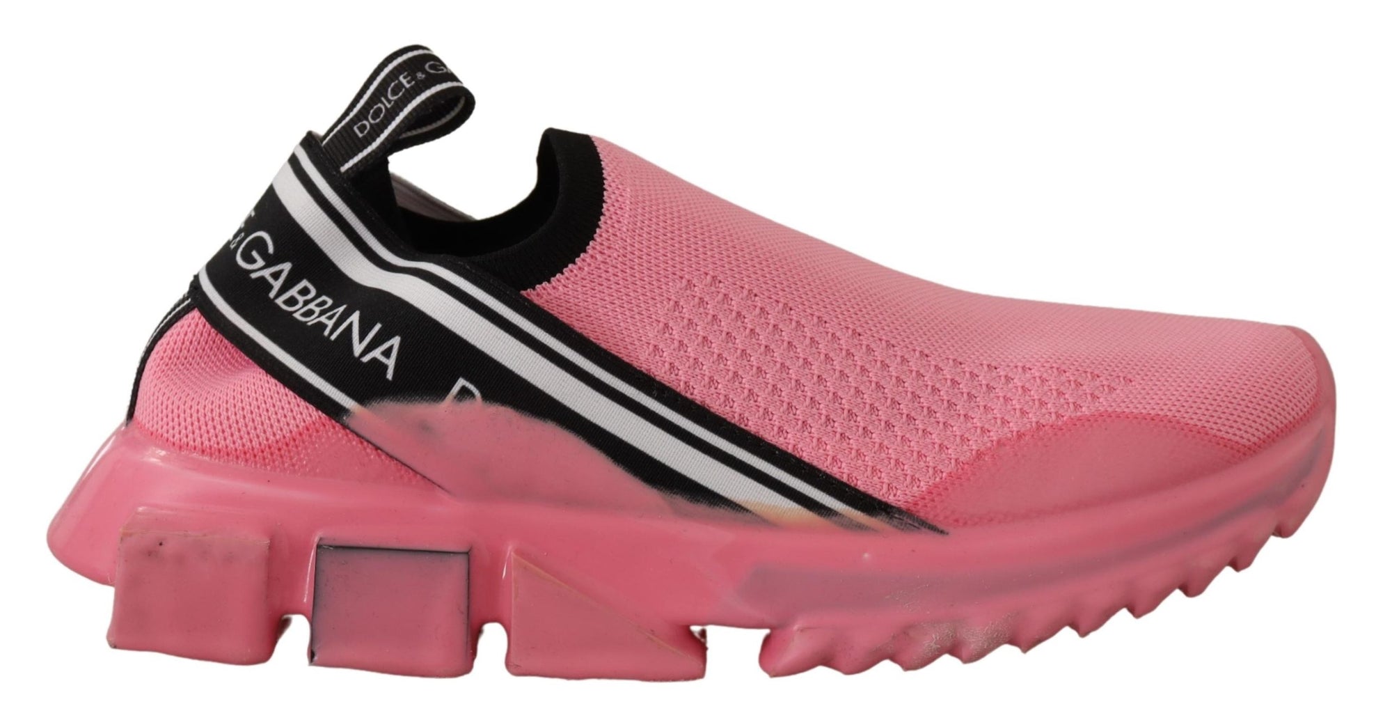 Dolce &amp; Gabbana Pink Low Top Slip On Casual Sorrento Sneakers