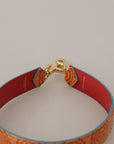 Dolce & Gabbana Orange Leather Swirl Print Bag Shoulder Strap