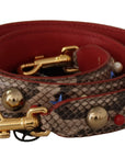 Dolce & Gabbana Brown Python Leather Studded Shoulder Strap