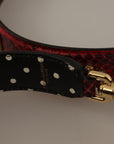 Dolce & Gabbana Red Python Leather Crystals Reversible Shoulder Strap