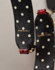 Dolce & Gabbana Red Python Leather Crystals Reversible Shoulder Strap