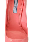 Prada Pink Patent Leather Block Heels Pumps Classic