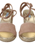Prada Pink Suede Leather Ankle Strap Sandals